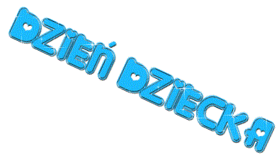 Niebieski napis Dzień Dziecka